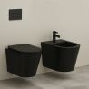 Vas WC EGO Galo Rimless, Negru mat, 53x36 cm, montaj suspendat, capac duroplast slim soft-close inclus