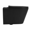 Vas WC EGO Galo Rimless, Negru mat, 53x36 cm, montaj suspendat, capac duroplast slim soft-close inclus