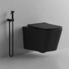 Vas WC EGO Alfonso Rimless, Negru mat, Power Colour, montaj suspendat, capac duroplast slim soft-close inclus