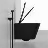 Vas WC EGO Alfonso Rimless, Negru mat, Power Colour, montaj suspendat, capac duroplast slim soft-close inclus