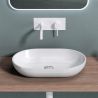 Lavoar EGO 808, Alb, lucios, 54x34 cm, montaj pe blat, compozit marmura