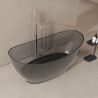 Cada de baie, freestanding, Rasina, ventil crom inclus, culoarea Gri Fumuriu, transparent, 170x80 cm, Selora
