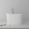 Cada tip japonez, freestanding, Acril, ventil crom inclus, culoarea Alb Lucios, 120x80 cm, Nubia
