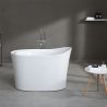 Cada tip japonez, freestanding, Acril, ventil crom inclus, culoarea Alb Lucios, 120x80 cm, Nubia