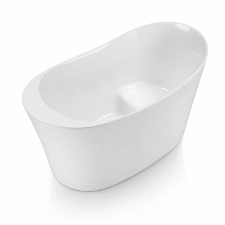 Cada tip japonez, freestanding, Acril, ventil crom inclus, culoarea Alb Lucios, 120x80 cm, Nubia