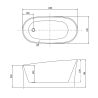 Cada de baie, freestanding, Acril, ventil alb inclus, culoarea Alb Lucios, 140x70 cm, Avelis