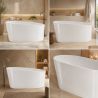 Cada de baie, freestanding, Acril, ventil alb inclus, culoarea Alb Lucios, 140x70 cm, Avelis