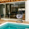 Scaun agatat. Fotoliu suspendat, Cuba Exclusivist, Curte sau Living, confortabil si modern, Gri