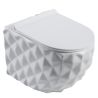 Set vas wc si lavoar, Alb Lucios, montaj suspendat si pe blat, 49x36-61x34 cm, capac duroplast, Sidef