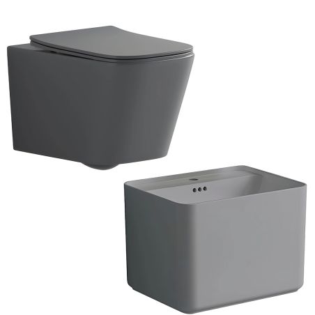 Set vas wc si lavoar, Gri...