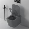Set vas wc si lavoar, Gri Mat, Power Color, 51x35-50x40 cm, montaj suspendat si pe blat, capac duroplast, Alfonso