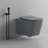 Set vas wc si lavoar, Gri Mat, Power Color, 51x35-50x40 cm, montaj suspendat si pe blat, capac duroplast, Alfonso