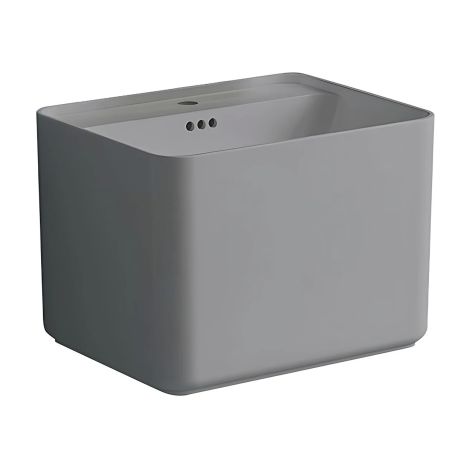 Set vas wc si lavoar, Gri Mat, Power Color, 51x35-50x40 cm, montaj suspendat si pe blat, capac duroplast, Alfonso