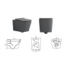 Set vas wc si lavoar, Gri Mat, Power Color, 51x35-50x40 cm, montaj suspendat si pe blat, capac duroplast, Alfonso