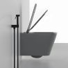 Set vas wc si lavoar, Gri Mat, Power Color, 51x35-50x40 cm, montaj suspendat si pe blat, capac duroplast, Alfonso