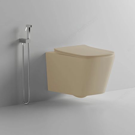 Set vas wc si lavoar, Jasmine Mat, Power Color, 51x35-50x40 cm, montaj suspendat si pe blat, capac duroplast, Alfonso