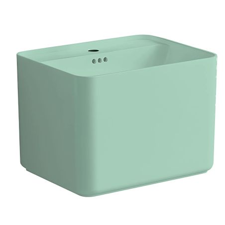 Set vas wc si lavoar, Vede Mint Mat, Power Color, 51x35-50x40 cm, montaj suspendat si pe blat, capac duroplast, Alfonso