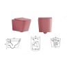 Set vas wc si lavoar, Roz Somon Mat, Power Color, 51x35-50x40 cm, montaj suspendat si pe blat, capac duroplast, Alfonso