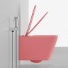 Set vas wc si lavoar, Roz Somon Mat, Power Color, 51x35-50x40 cm, montaj suspendat si pe blat, capac duroplast, Alfonso