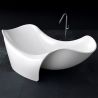 Cada de baie, compozit mineral, freestanding, ventil-alb-inclus, Alb Lucios, 170x82x62 cm, Nirvana