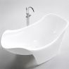 Cada de baie, compozit mineral, freestanding, ventil-alb-inclus, Alb Lucios, 170x82x62 cm, Nirvana