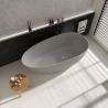 Cada de baie, compozit mineral, freestanding, Gri Ciment Mat, ventil crom inclus, 170x78 cm, Aveline