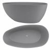 Cada de baie, compozit mineral, freestanding, Gri Ciment Mat, ventil crom inclus, 170x78 cm, Aveline