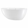 Cada de baie, compozit mineral, freestanding, ventil alb inclus, Alb Lucios, 170x78 cm, Aveline