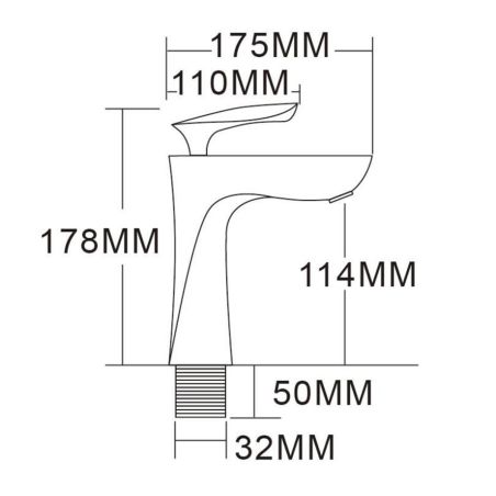 Baterie lavoar Brandi, Auriu periat, inaltime 17.8 cm, montaj pe lavoar