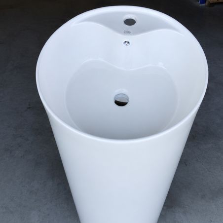 Lavoar stativ, Resigilat Alb Lucios, cu gaura de baterie, diametru 45 cm, ceramica sanitara, Modena