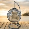 Scaun agatat, gradina sau terasa, Fotoliu suspendat de relaxare, California Black XL
