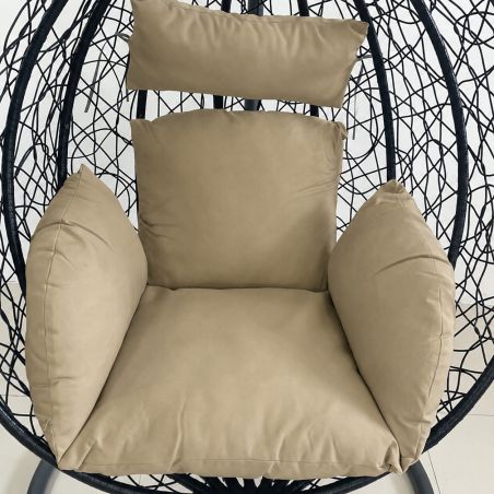 Scaun agatat, gradina sau terasa, Fotoliu suspendat de relaxare, California Black XL