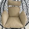 Scaun agatat, gradina sau terasa, Fotoliu suspendat de relaxare, California Black XL