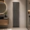 Calorifer decorativ,  design curbat, 12 elementi, conexiune laterala, 180x50 cm, Negru Mat, Sora