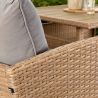 Set mobilier, canapea, 2 bancute si masa patrata terasa sau gradina, poliratan, Santorini