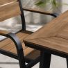 Set mobilier, terasa sau gradina, aluminiu, masa  cu blat din WPC, 4 scaune stivuibile, Eliza