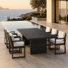 Set mobilier, masa 213x100 cm + 6 scaune, terasa sau gradina, aluminiu, tesatura 100% Olefin, Mykonos