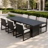 Set mobilier, masa 213x100 cm + 6 scaune, terasa sau gradina, aluminiu, tesatura 100% Olefin, Mykonos