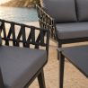 Set mobilier, canapea, 2 fotolii, masuta, terasa gradina, aluminiu si impletitura tip funie, Ray