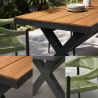 Set mobilier, masa 200 cm + 8 scaune cu impletitura tip funie verde, gradina sau terasa, aluminiu dark grey, Zen
