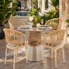 Set mobilier, cadru aluminiu si impletitura de poliratan, terasa, gradina, masa, 4 scaune,  June
