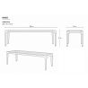 Set mobilier, terasa gradina, masa mare, aluminiu, 8 scaune, cadru aluminiu si poliratan, gri inchis, Dalia