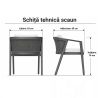 Set mobilier, terasa gradina, masa mare, aluminiu, 8 scaune, cadru aluminiu si poliratan, gri inchis, Dalia