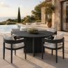 Set mobilier cu masa rotunda de 4 persoane, terasa sau gradina, aluminiu, tesatura din 100% Olefin, Costa Rica
