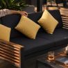 Set mobilier terasa gradina, canapea, 2 fotolii, masuta cafea cu ice bucket, aluminiu si lemn, Kia