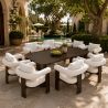 Set mobilier, masa 214x102 cm + 8 scaune, gradina sau terasa, aluminiu, tesatura 100 % Olefin, Bora Bora
