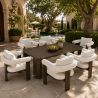 Set mobilier, masa 214x102 cm + 6 scaune, gradina sau terasa, aluminiu, tesatura 100% Olefin, Bora Bora