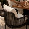 Set mobilier, masa mare Tec, 8 scaune perne incluse, terasa sau gradina, cadru Aluminiu si poliratan, Mora