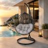 Scaun agatat, gradina sau terasa, Fotoliu suspendat de relaxare, California Grey XL
