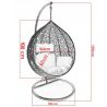 Scaun agatat, gradina sau terasa, Fotoliu suspendat de relaxare, California Grey XL